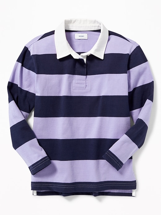 View large product image 1 of 1. Bold-Stripe Thick-Knit Rugby for Girls