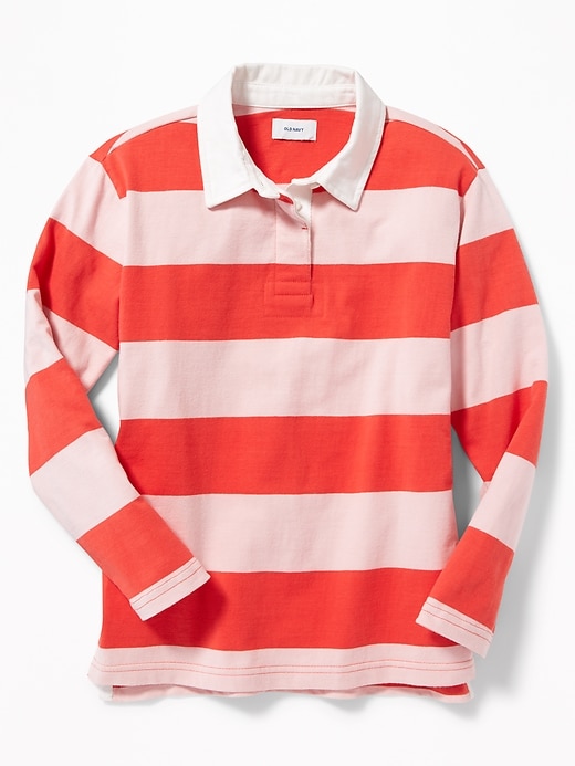 View large product image 1 of 1. Bold-Stripe Thick-Knit Rugby for Girls