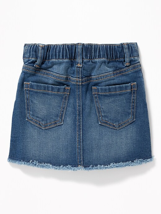 View large product image 2 of 2. Raw-Edge Denim Skirt for Toddler Girls