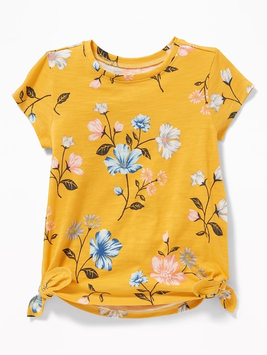 View large product image 1 of 2. Tie-Hem Scoop-Neck Tunic for Toddler Girls