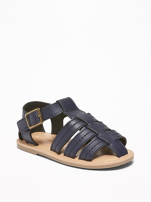 View large product image 1 of 4. Faux-Leather Fisherman Sandals For Toddler Boys