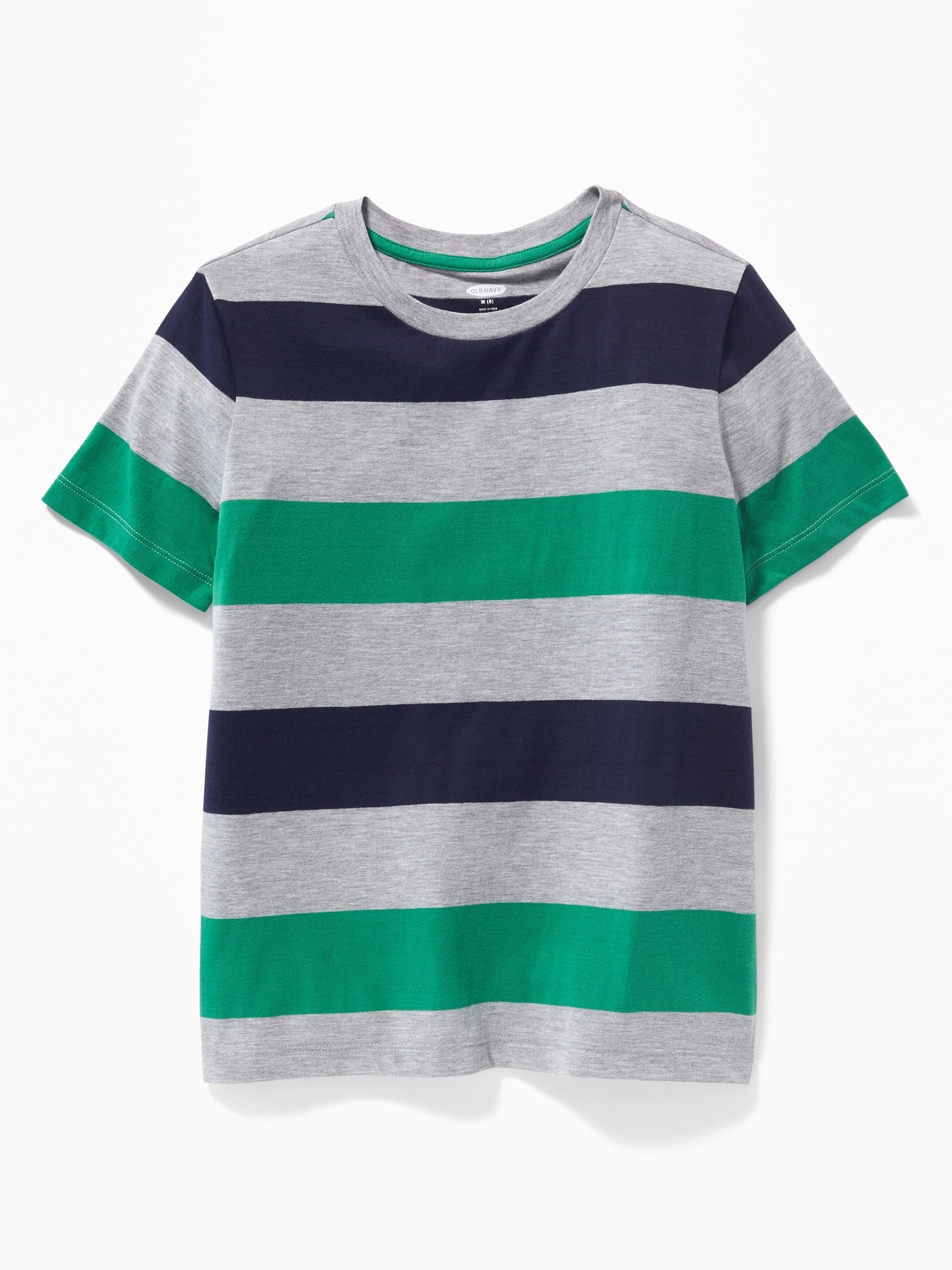 Bold-Stripe Softest T-Shirt For Old | Boys Navy