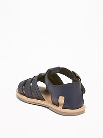 View large product image 3 of 4. Faux-Leather Fisherman Sandals For Toddler Boys