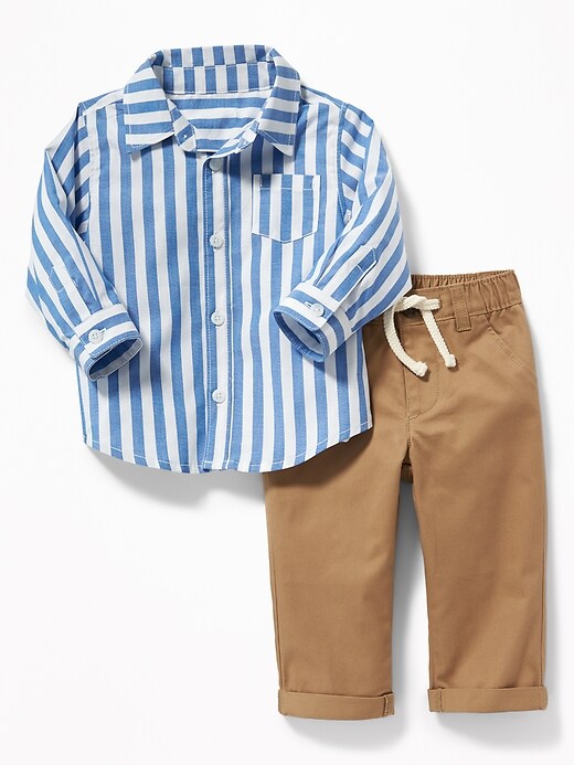 View large product image 1 of 1. Patterned Shirt & Twill Chinos Set for Baby