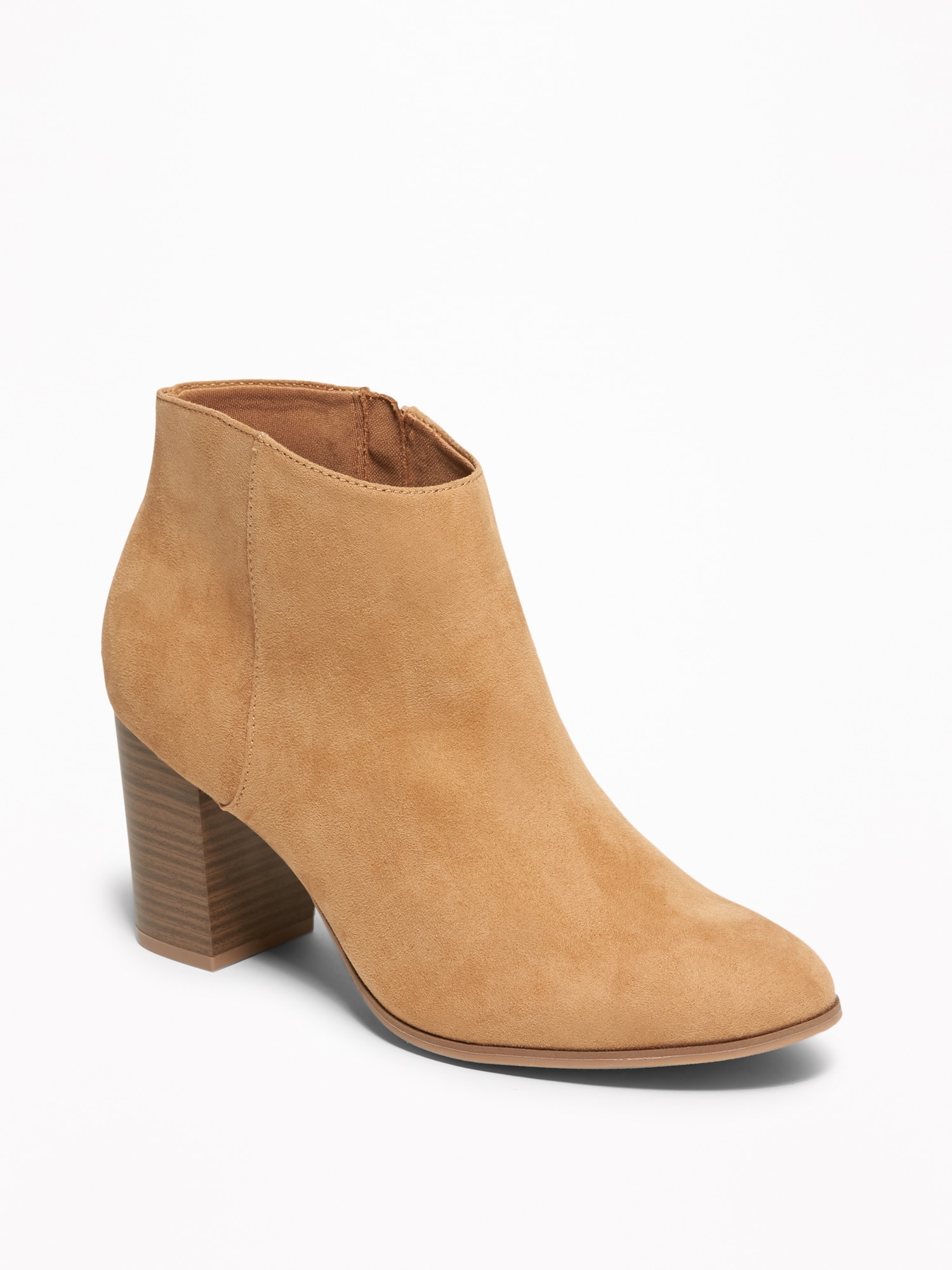 Old navy sueded 2025 block heel booties