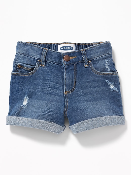 View large product image 1 of 1. Cuffed Jean Shorts For Toddler Girls