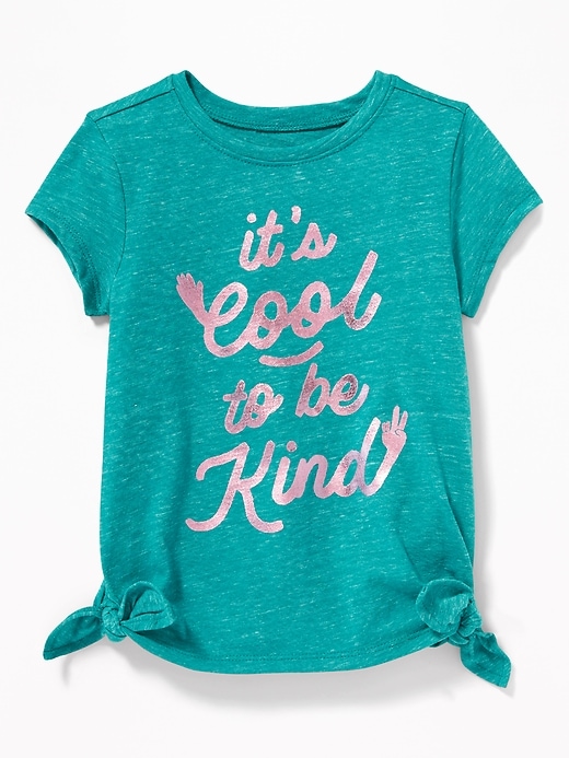 View large product image 1 of 1. Tie-Hem Scoop-Neck Tunic for Toddler Girls