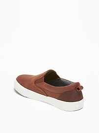View large product image 3 of 3. Faux-Leather Slip-Ons for Boys