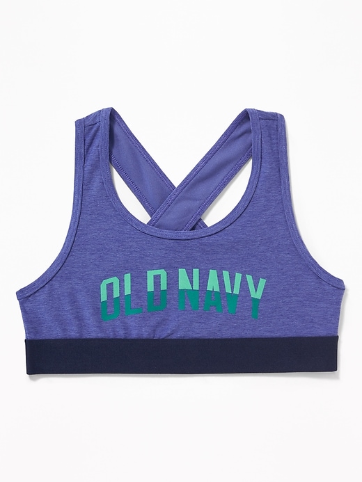 View large product image 1 of 2. Go-Dry Logo-Graphic Cross-Back Sports Bra for Girls