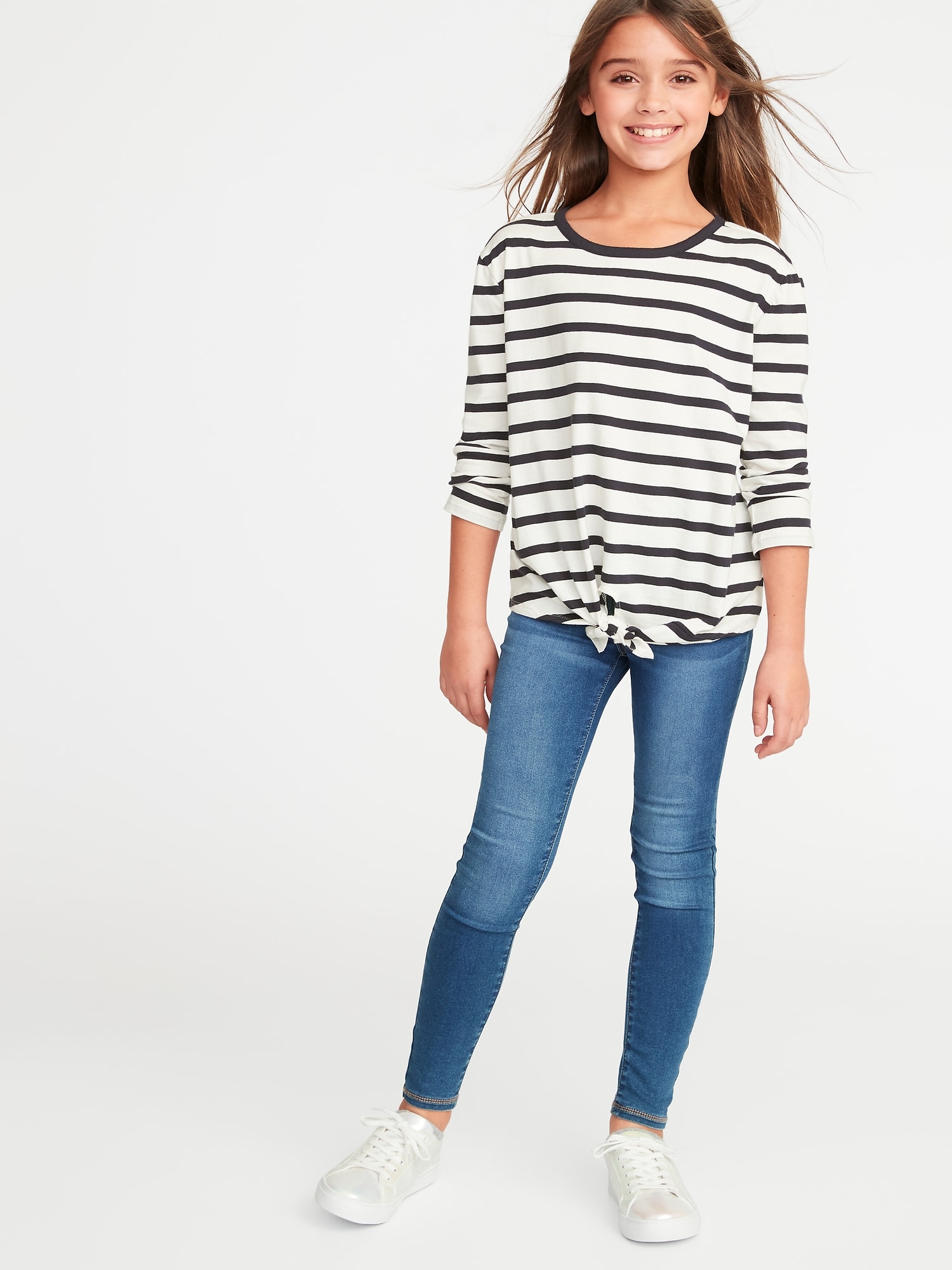 Tie-Hem Cut-Out Back Tee for Girls | Old Navy