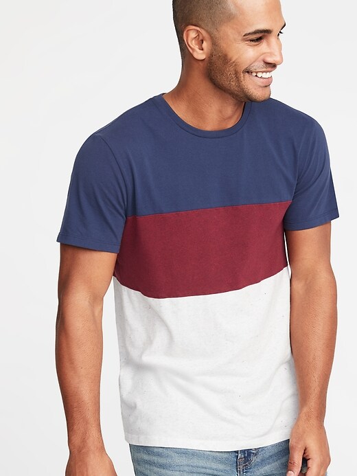 Image number 1 showing, Pieced Color-Block Crew-Neck Tee