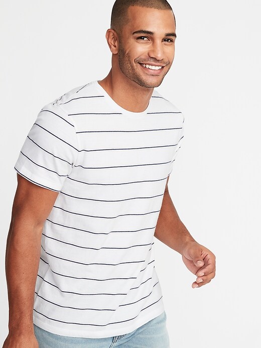 View large product image 1 of 1. Striped Soft-Washed Crew-Neck Tee
