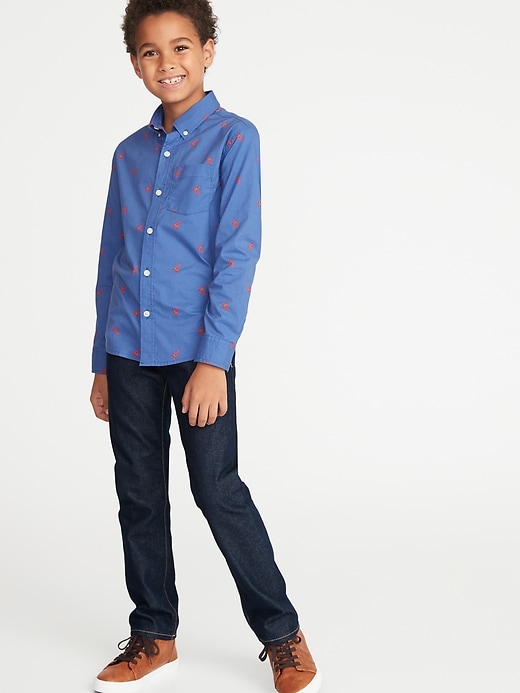 Built-In Flex Classic Lobster-Print Shirt For Boys | Old Navy