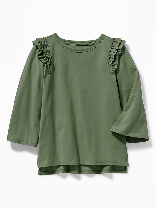 View large product image 1 of 1. Ruffle-Tiered Shoulder Tee for Girls