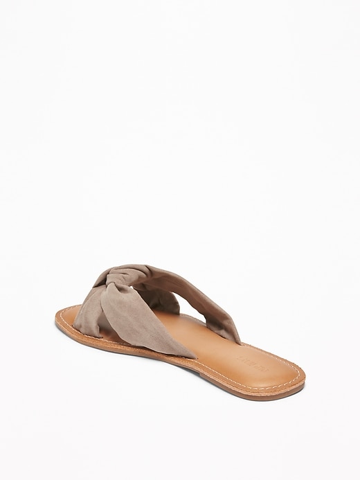 Image number 4 showing, Faux-Suede Knotted-Twist Slide Sandals for Women