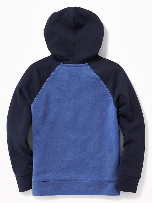 View large product image 2 of 2. Color-Blocked Raglan-Sleeve Pullover Hoodie For Boys