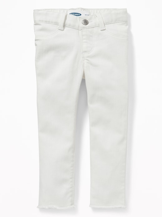 View large product image 1 of 2. Ballerina Frayed-Hem White Skinny Jeans for Toddler Girls