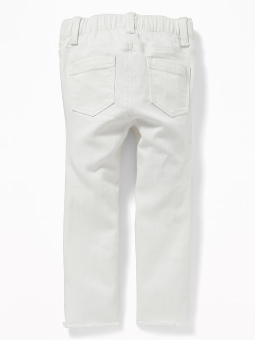 View large product image 2 of 2. Ballerina Frayed-Hem White Skinny Jeans for Toddler Girls