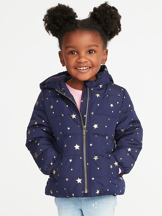 View large product image 1 of 4. Frost-Free Hooded Puffer Jacket for Toddler Girls