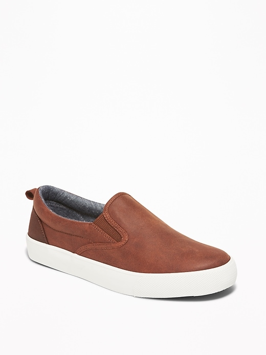 View large product image 1 of 3. Faux-Leather Slip-Ons for Boys