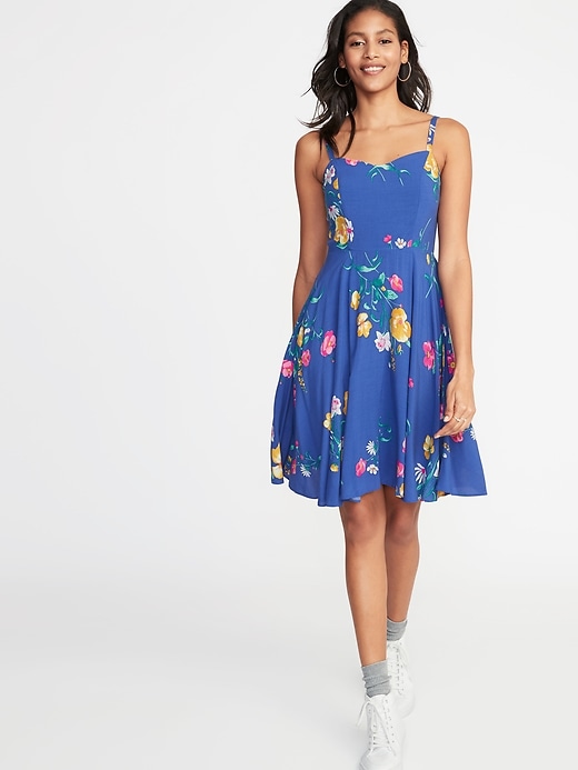 Image number 1 showing, Fit & Flare Floral Cami Dress for Women