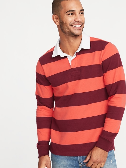 Image number 1 showing, Bold-Stripe Thick-Knit Jersey Rugby