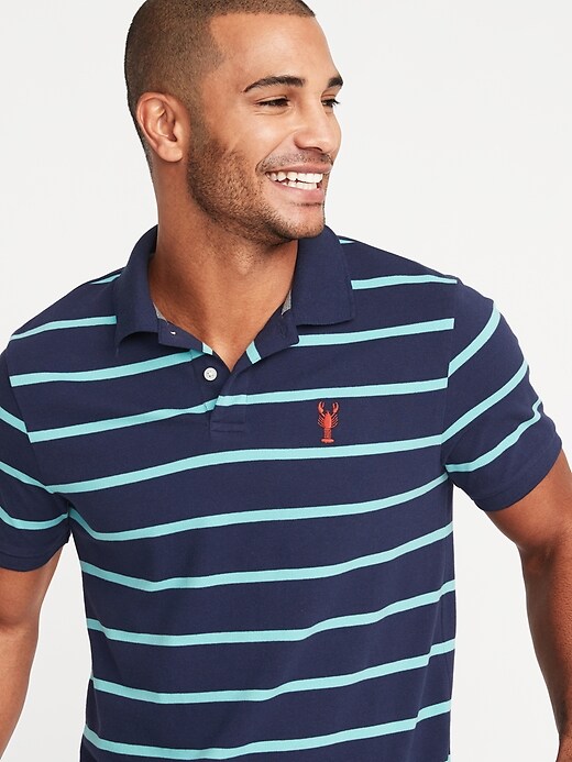 Image number 4 showing, Striped Built-In Flex Moisture-Wicking Embroidered-Graphic Pro Polo