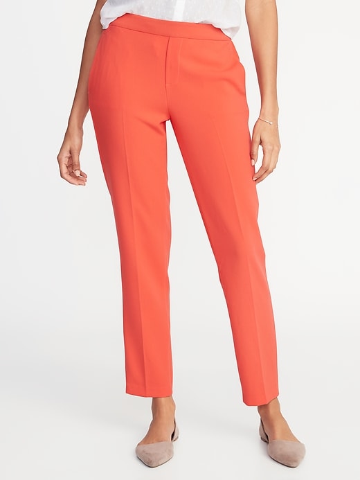 View large product image 1 of 2. Mid-Rise Pull-On Straight Pants for Women