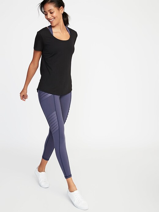 Image number 3 showing, Relaxed Cutout-Back Performance Tee for Women