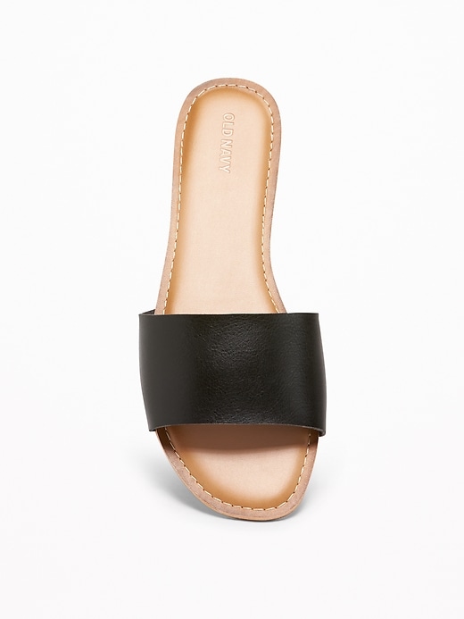 Image number 3 showing, Faux-Leather Slide Sandals for Women