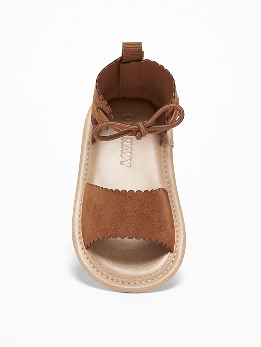 View large product image 2 of 4. Faux-Suede Scalloped-Strap Sandals for Baby