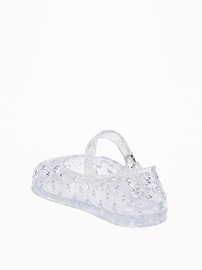 View large product image 3 of 4. Perforated-Heart Jelly Mary-Jane Flats for Baby
