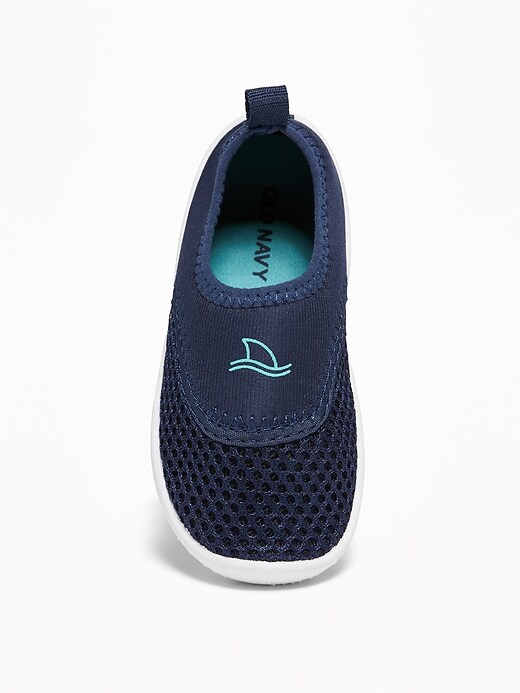 View large product image 2 of 4. Shark Fin-Graphic Mesh Water Shoes For Toddler Boys