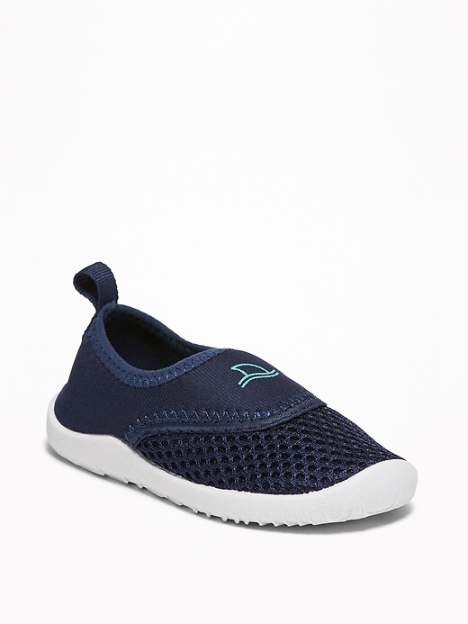View large product image 1 of 4. Shark Fin-Graphic Mesh Water Shoes For Toddler Boys
