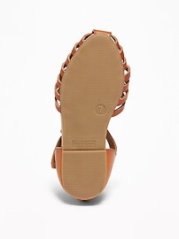 View large product image 4 of 4. Faux-Leather Huarache Sandals For Toddler Girls