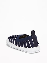 View large product image 3 of 4. Striped Textured-Knit Slip-Ons for Baby