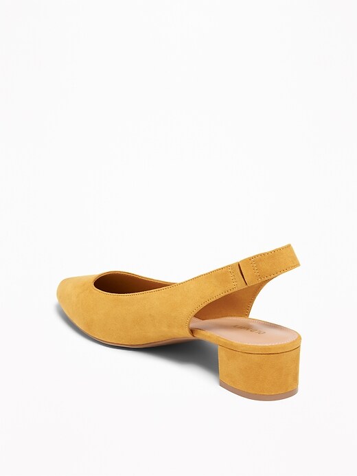 Image number 4 showing, Faux-Suede Sling-Back Mid-Heel Shoes for Women
