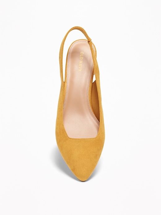 Image number 3 showing, Faux-Suede Sling-Back Mid-Heel Shoes for Women