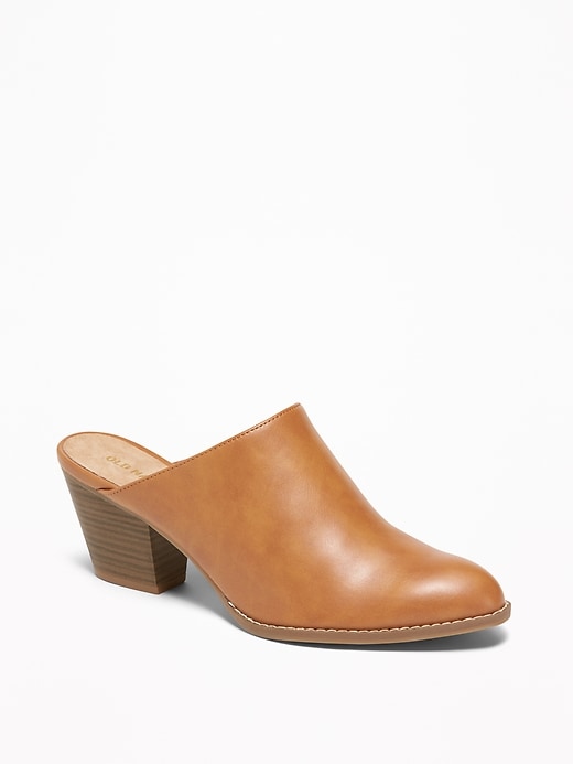 Image number 1 showing, Faux-Leather Mule Booties for Women