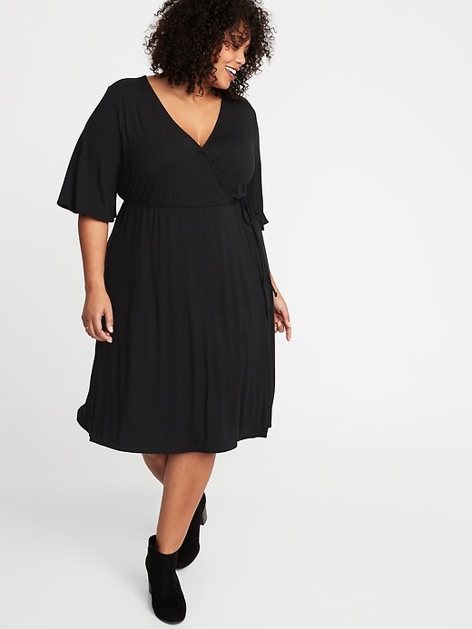 Waist-Defined Plus-Size Wrap-Front Dress | Old Navy