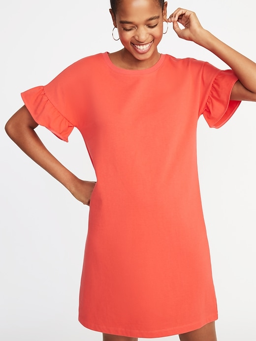 Image number 3 showing, Ruffle-Sleeve Tee Dress for Women