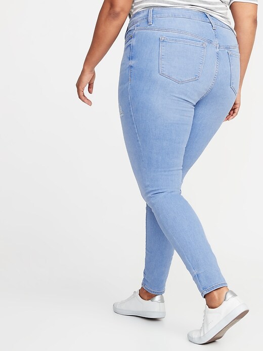 Image number 2 showing, High-Waisted Secret-Slim Pockets Rockstar Super Skinny Plus-Size Jeans