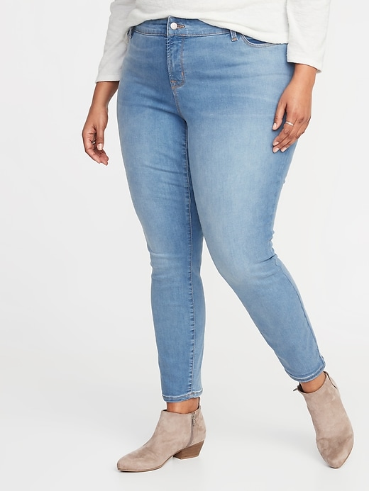 Image number 1 showing, High-Waisted Secret-Slim Pockets Rockstar Super Skinny Plus-Size Jeans