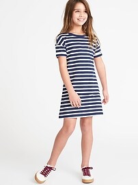 View large product image 3 of 3. Striped Crew-Neck Tee Dress for Girls