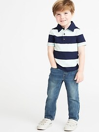 View large product image 3 of 3. Relaxed Jersey-Waist Pull-On Jeans for Toddler Boys
