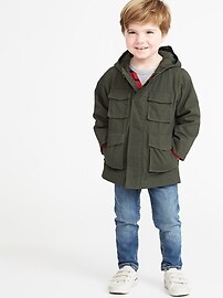 View large product image 3 of 4. Hooded Canvas Utility Jacket for Toddler Boys