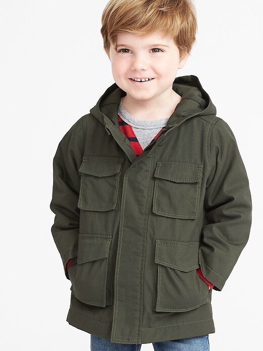 View large product image 1 of 4. Hooded Canvas Utility Jacket for Toddler Boys