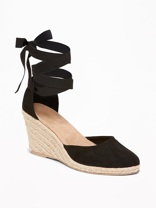 Image number 1 showing, Faux-Suede Espadrille Wedges for Women