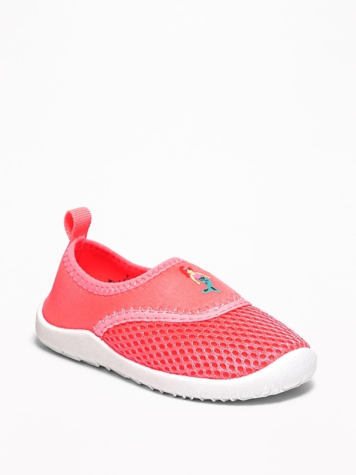 View large product image 1 of 4. Mermaid-Graphic Mesh Water Shoes For Toddler Girls