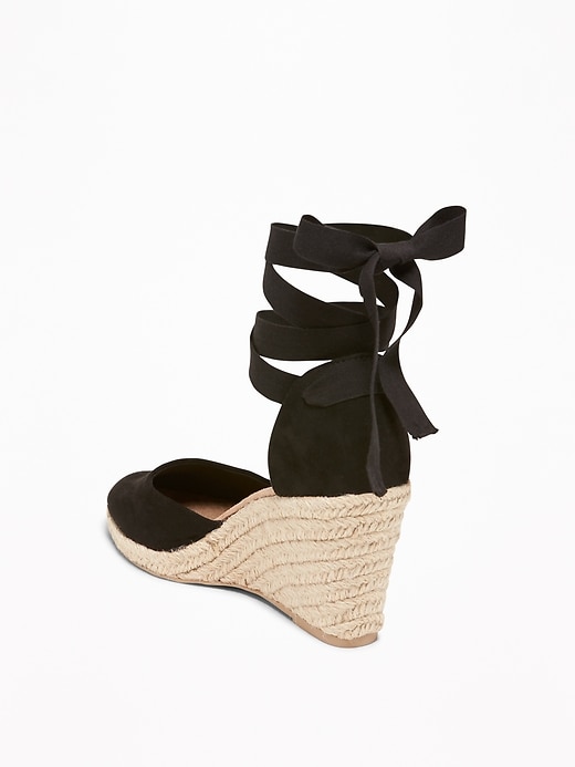 Image number 4 showing, Faux-Suede Espadrille Wedges for Women